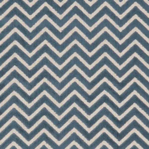 blue geometric velvet-chenille fabric from Clarke & Clarke