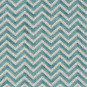 blue geometric velvet-chenille fabric from Clarke & Clarke