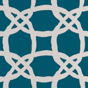 blue geometric jacquard fabric from Clarke & Clarke