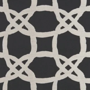 black-grey geometric jacquard fabric from Clarke & Clarke