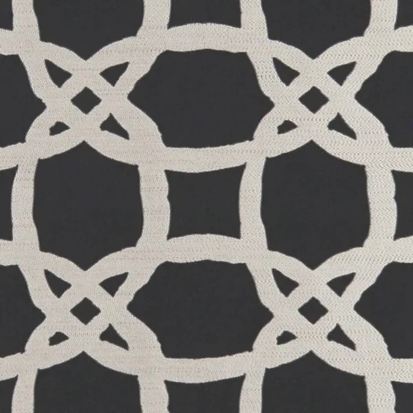 Fascino Fabric - Nero by black-grey geometric jacquard fabric from Clarke & Clarke