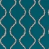 blue geometric jacquard fabric from Clarke & Clarke