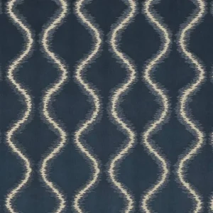 blue geometric jacquard fabric from Clarke & Clarke