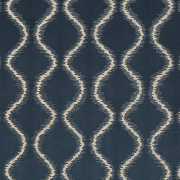 blue geometric jacquard fabric from Clarke & Clarke