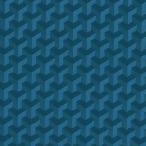 blue geometric jacquard fabric from Clarke & Clarke