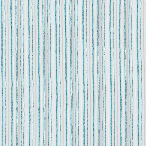 Alexis Fabric - Kingfisher by blue striped voile-sheer fabric from Clarke & Clarke