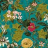 green botanical velvet-chenille fabric from Clarke & Clarke