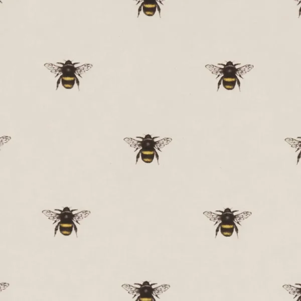 Abeja Fabric - Ivory by white animal printed fabric from Clarke & Clarke