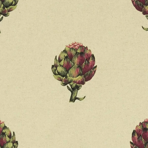 Artichoke Fabric - Linen by green botanical printed fabric from Clarke & Clarke