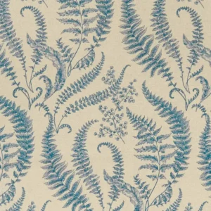 blue botanical printed fabric from Clarke & Clarke