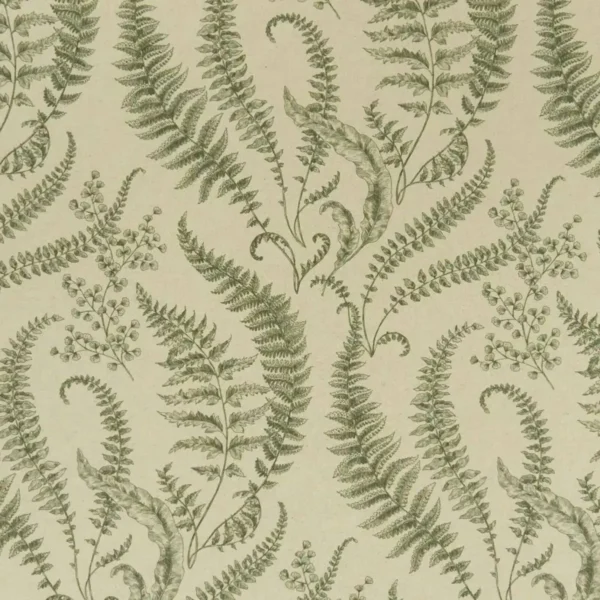 Folium Fabric - Forest by green botanical printed fabric from Clarke & Clarke