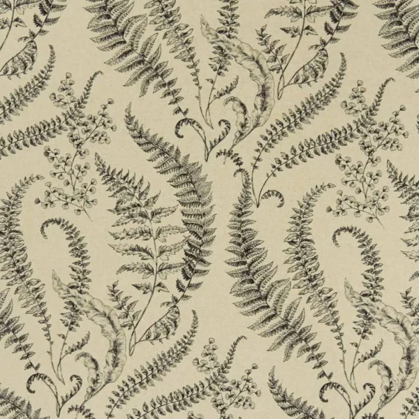 black-grey botanical printed fabric from Clarke & Clarke
