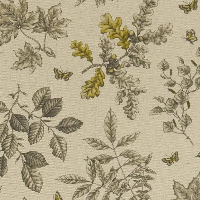 Hortus Fabric - Charcoal / Ochre swatch