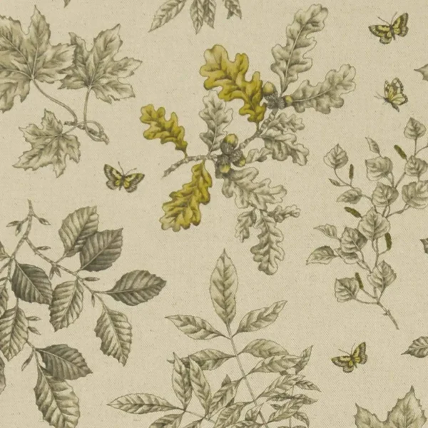 black-grey botanical printed fabric from Clarke & Clarke