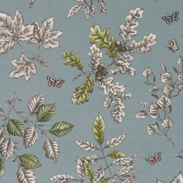 blue botanical printed fabric from Clarke & Clarke