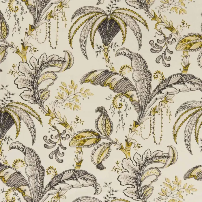 Ophelia Fabric - Charcoal / Ochre swatch