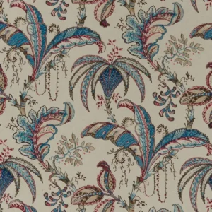 blue botanical printed fabric from Clarke & Clarke