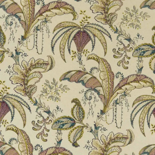 Ophelia Fabric - Multi by multicolour botanical printed fabric from Clarke & Clarke