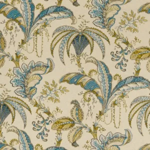blue botanical printed fabric from Clarke & Clarke