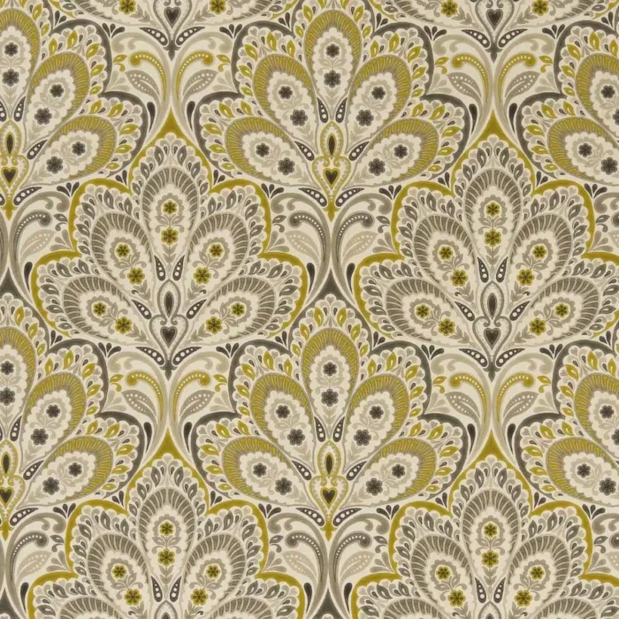 Persia Fabric - Charcoal / Ochre swatch