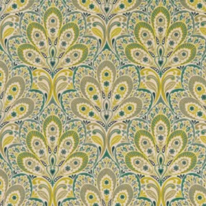 green botanical printed fabric from Clarke & Clarke