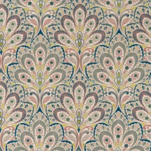blue botanical printed fabric from Clarke & Clarke
