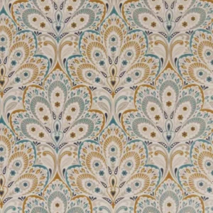 blue botanical printed fabric from Clarke & Clarke