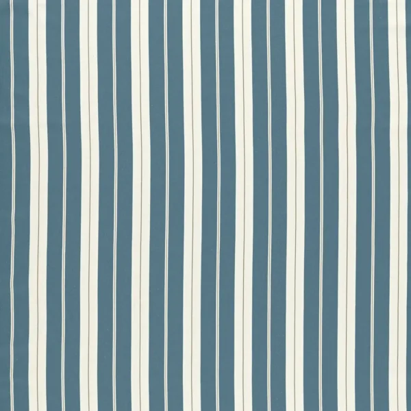 Belgravia Fabric - Denim / Linen by blue striped cotton fabric from Clarke & Clarke
