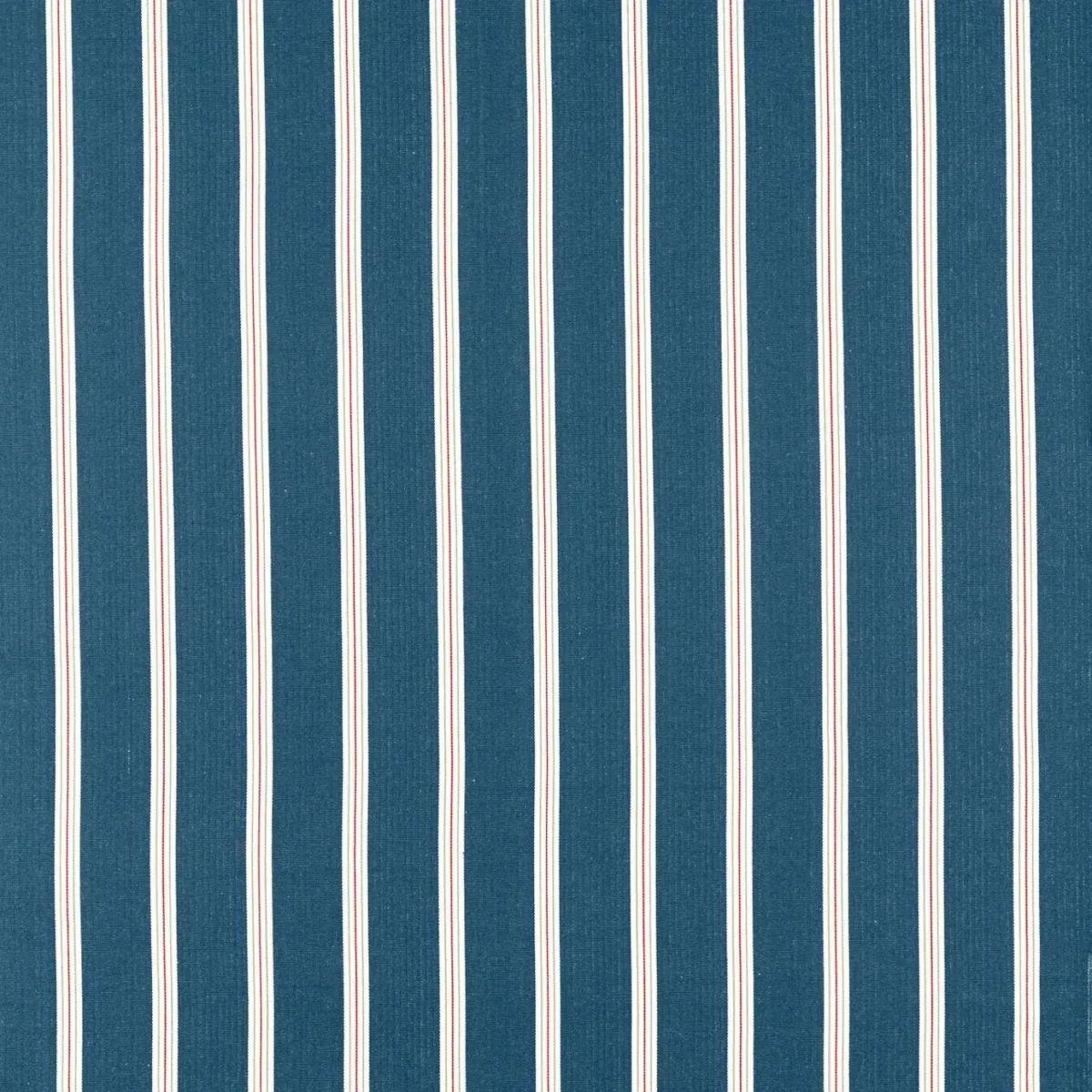 Knightsbridge Fabric - Navy / Rouge by blue striped cotton fabric from Clarke & Clarke