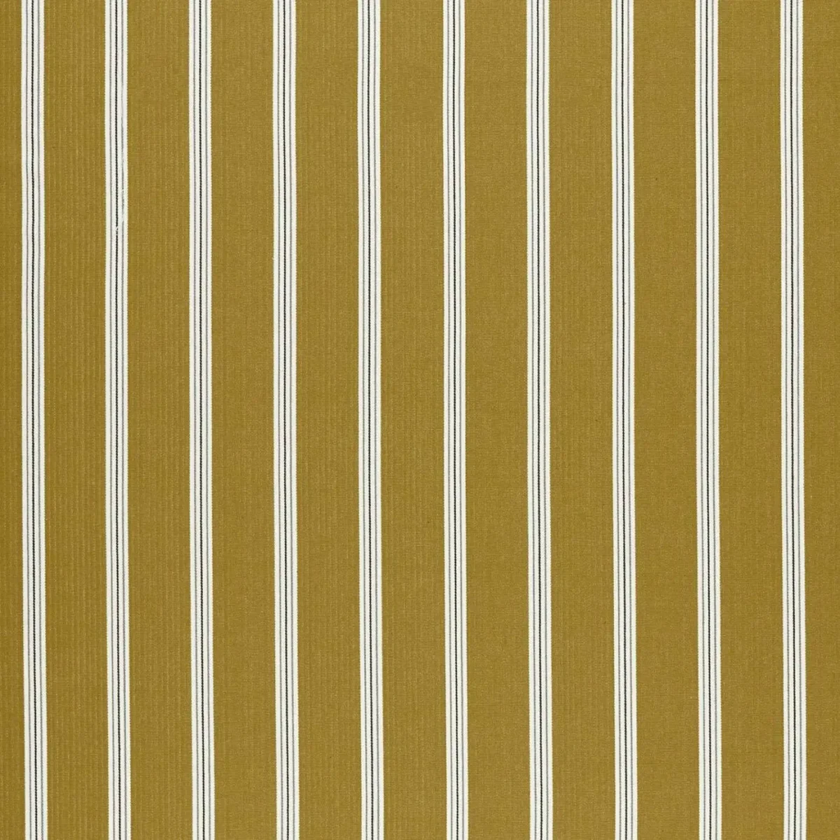Knightsbridge - Ochre / Charcoal by neutral striped cotton fabric from Clarke & Clarke