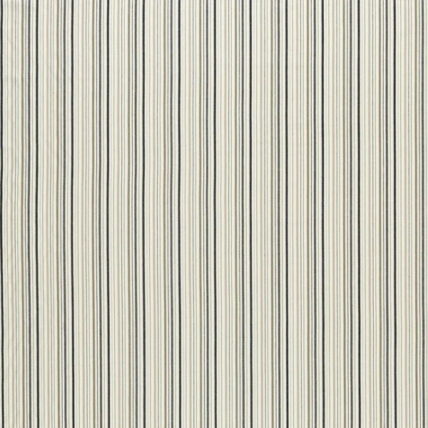 Maryland Fabric - Charcoal / Natural by black-grey striped cotton fabric from Clarke & Clarke