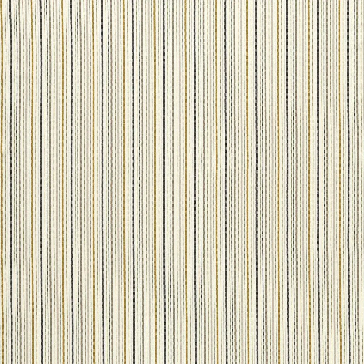 Maryland Fabric - Ochre / Charcoal by neutral striped cotton fabric from Clarke & Clarke