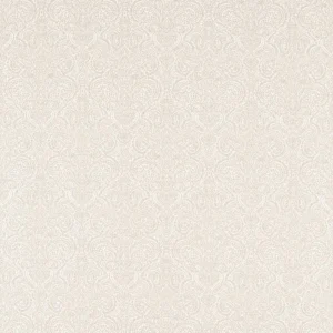 white traditional jacquard fabric from Clarke & Clarke