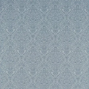 blue traditional jacquard fabric from Clarke & Clarke