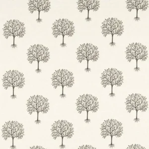 neutral botanical embroideried fabric from Clarke & Clarke