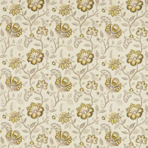 white botanical embroideried fabric from Clarke & Clarke