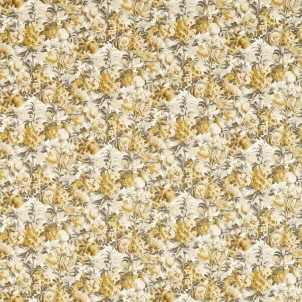 white botanical velvet-chenille fabric from Clarke & Clarke
