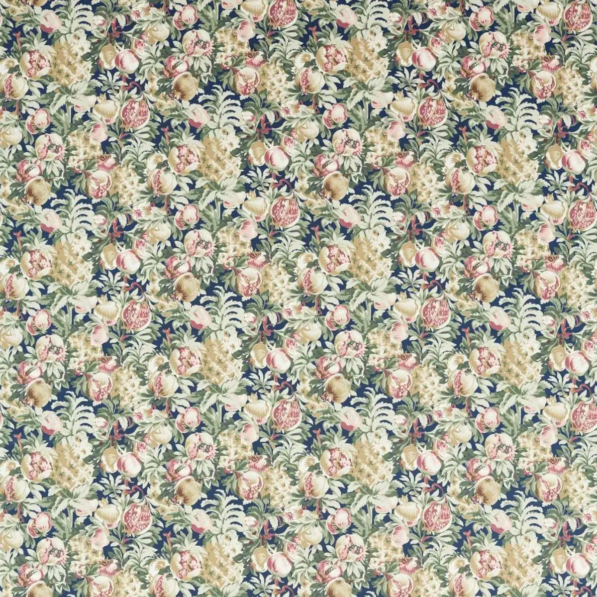 Francis Fabric - Midnight Velvet by green botanical velvet-chenille fabric from Clarke & Clarke