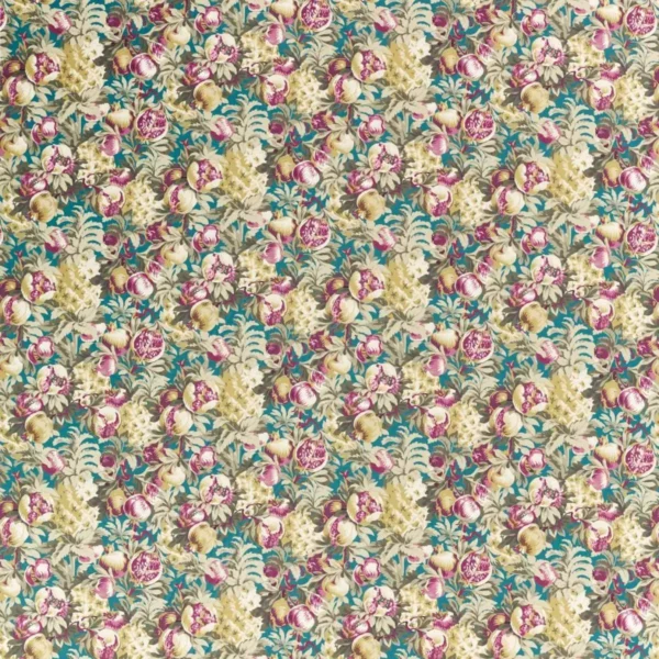 green botanical velvet-chenille fabric from Clarke & Clarke