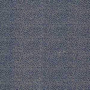 blue geometric embroideried fabric from Clarke & Clarke