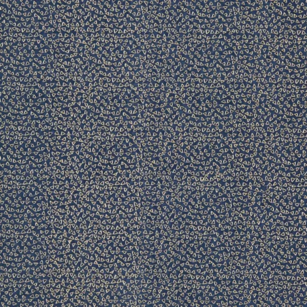 Ricamo Fabric - Midnight by blue geometric embroideried fabric from Clarke & Clarke