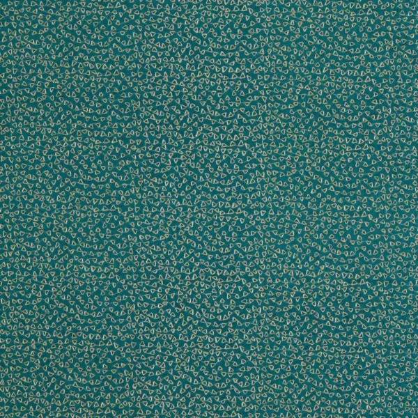 Ricamo Fabric - Teal by green geometric embroideried fabric from Clarke & Clarke