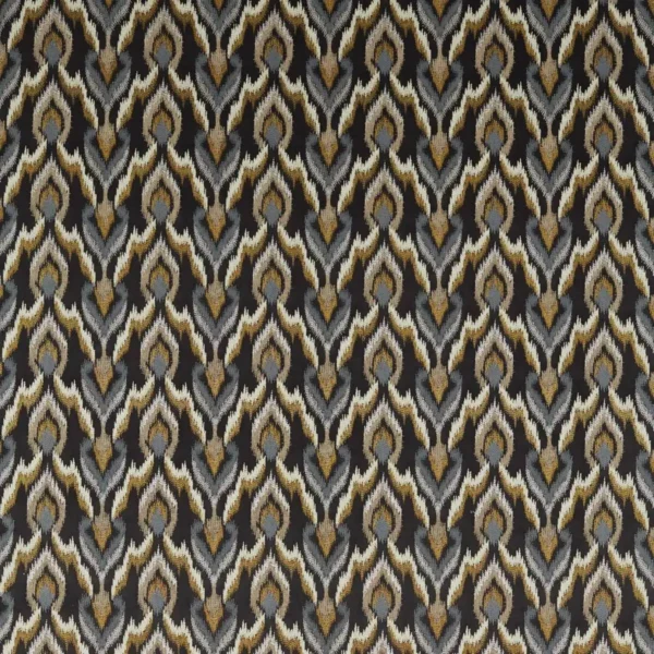 black-grey misc embroideried fabric from Clarke & Clarke