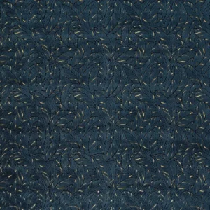blue botanical velvet-chenille fabric from Clarke & Clarke
