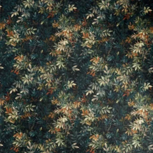 green botanical velvet-chenille fabric from Clarke & Clarke