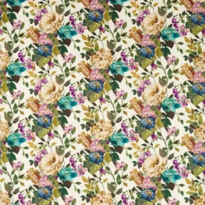 multicolour botanical printed fabric from Clarke & Clarke