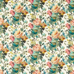 multicolour botanical printed fabric from Clarke & Clarke