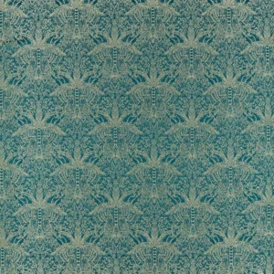 green botanical woven fabric from Clarke & Clarke