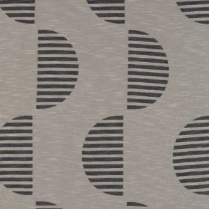black-grey geometric voile-sheer fabric from Clarke & Clarke