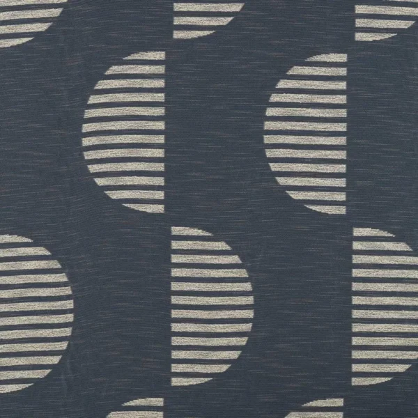 Anton Fabric - Midnight by blue geometric voile-sheer fabric from Clarke & Clarke